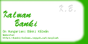kalman banki business card