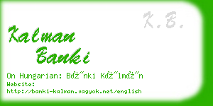 kalman banki business card